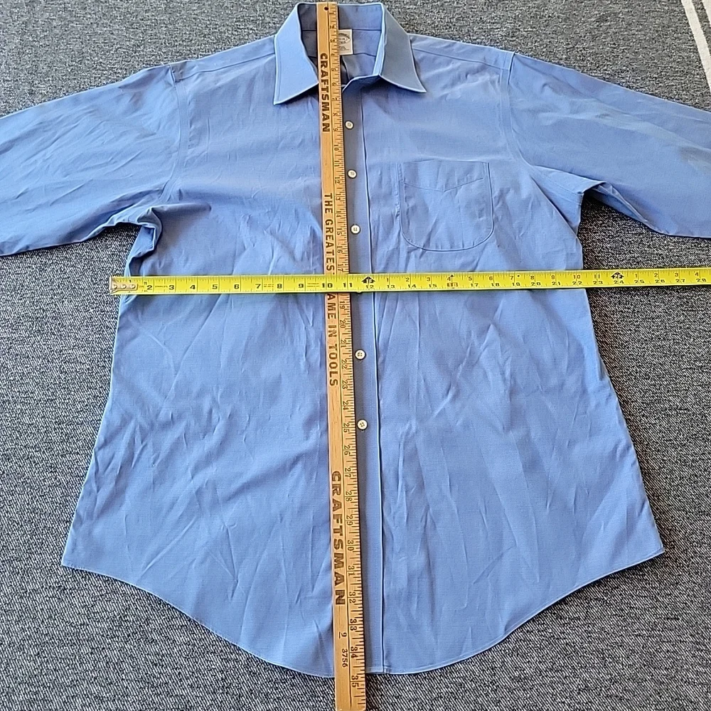 Brooks Brothers Dress Shirt Men's 16.5 35 Slim Fit Blue‎ Button Up Non Iron